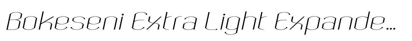Bokeseni Extra Light Expanded Italic image